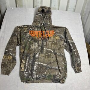 Russell Outdoors Mens Pullover Hoodie Brown Camo Country Club Saloon Size 2XL